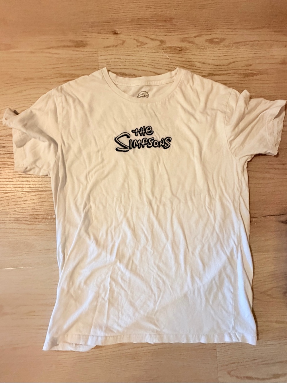 The Simpsons embroidered Bart White Graphic Tee - Men's Crew Neck Shirt